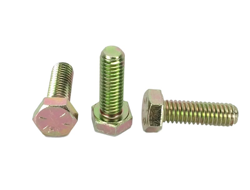 Chenango Supply 5/16-18 x 1 Inch Grade 8 Hex Head Bolts â€“ Alloy Steel, Yellow Chromate Zinc, USS Coarse Thread, High-Strength Hex Head Cap Screws, 50 Pieces - Image 1